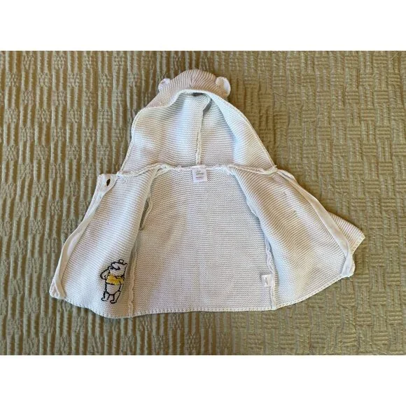 70/6-12 Months Hanna Andersson + Disney Knit Winnie the Pooh Cardigan Sweater - Picture 7 of 9